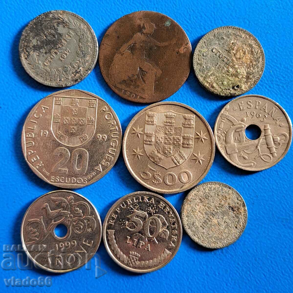 Lot of old Bulgarian and foreign coins