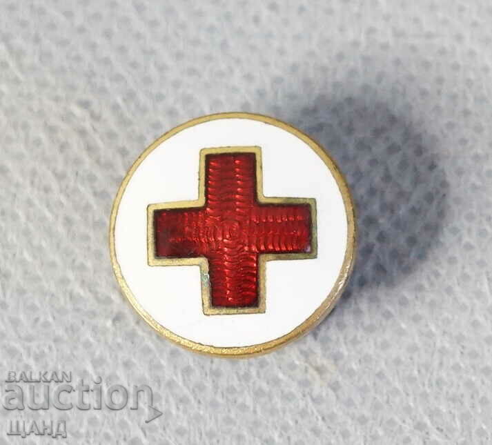 Old Rare red cross enamel badge