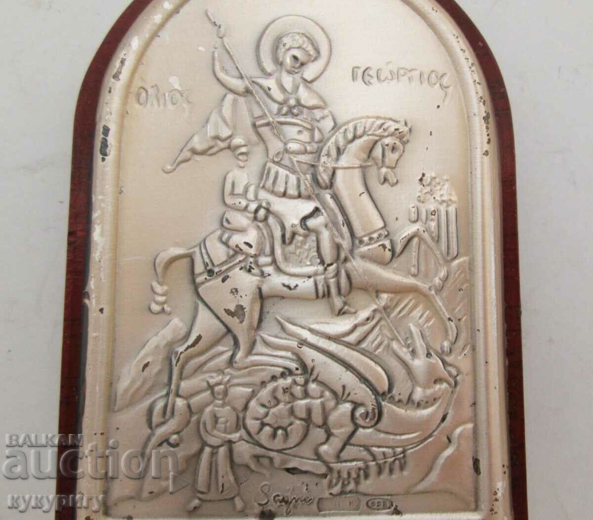 Delivery of Small silver icon of Saint George for wall or desk Delivery of Small silver icon of Saint George for wall or desk