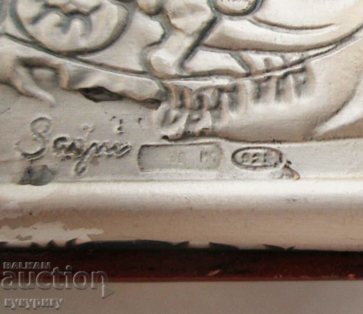 Small silver icon of Saint George for wall or desk - 5 Small silver icon of Saint George for wall or desk - 5