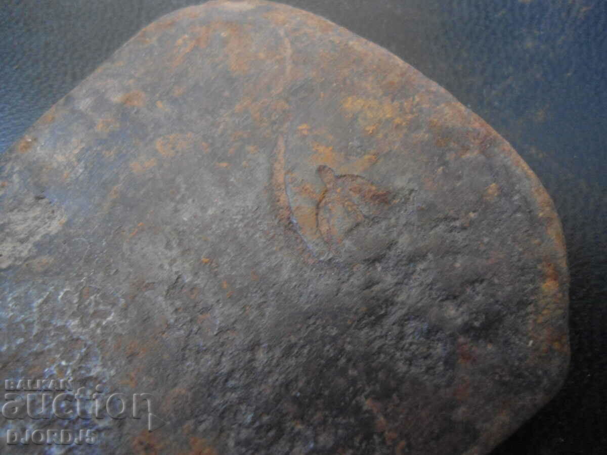 Old forged agricultural blade, mark, sickle and hammer with price 5.00 BGN | € 2.56