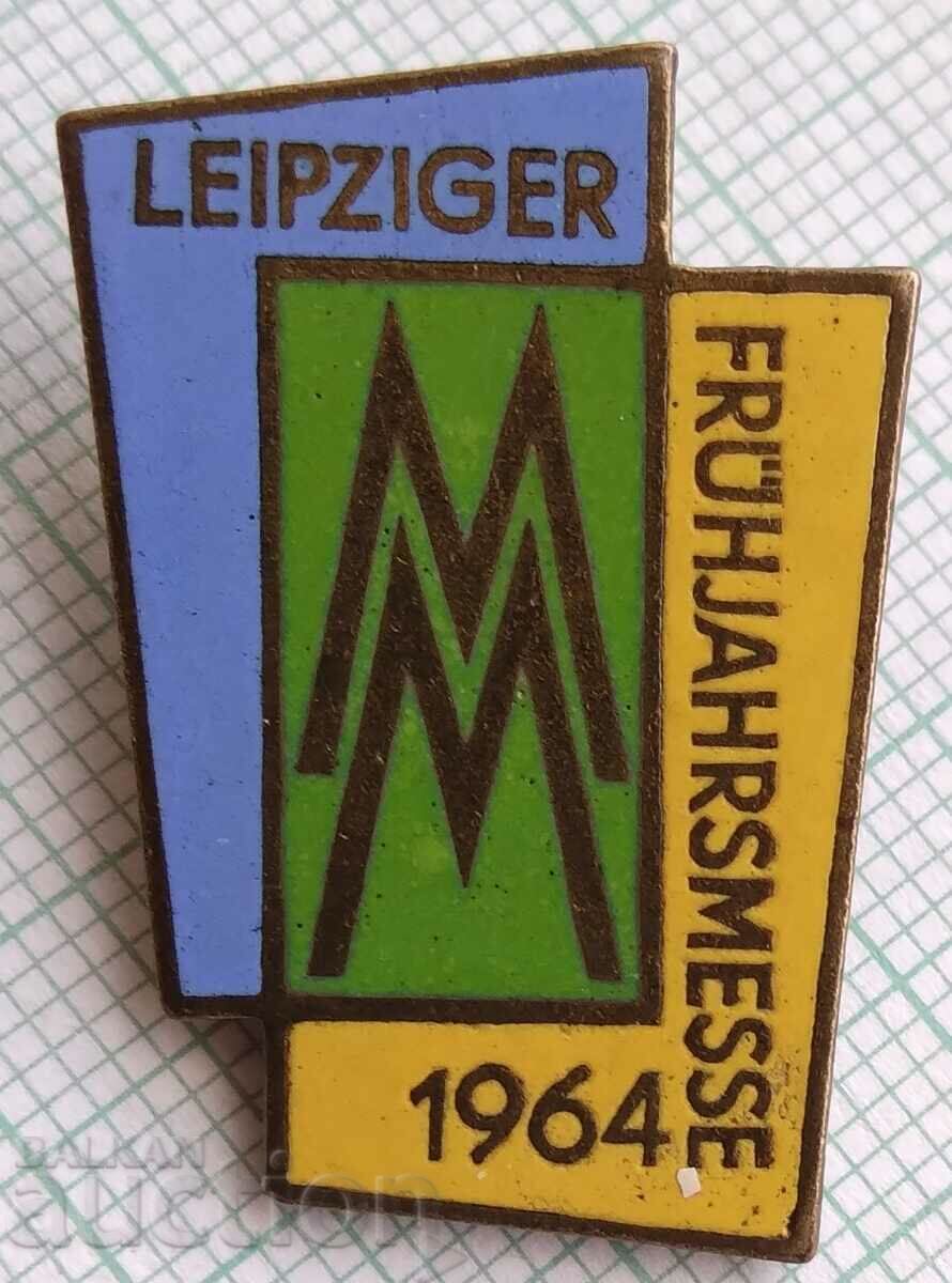 16887 Badge - Fair Leipzig GDR 1965- bronze enamel