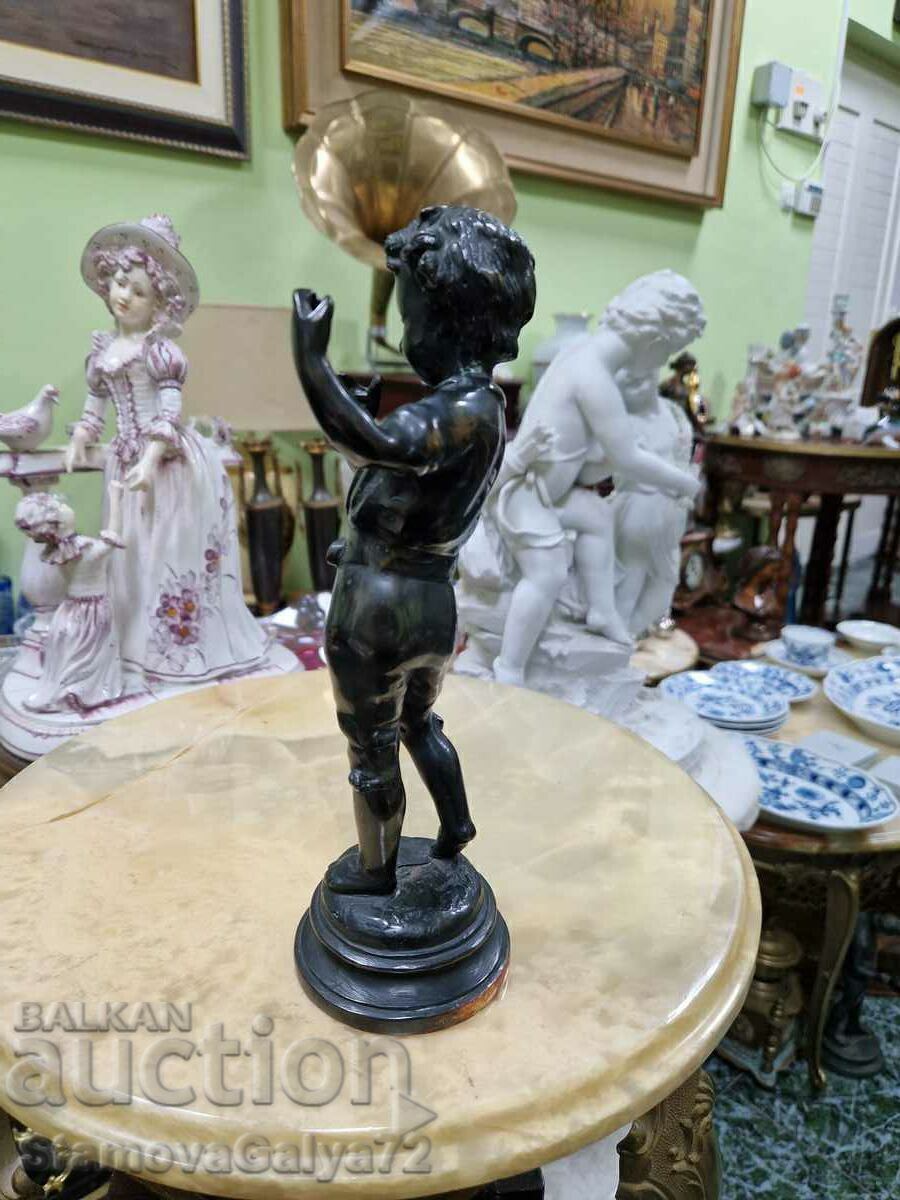 Стара френска антикварна бронзова фигура - 5