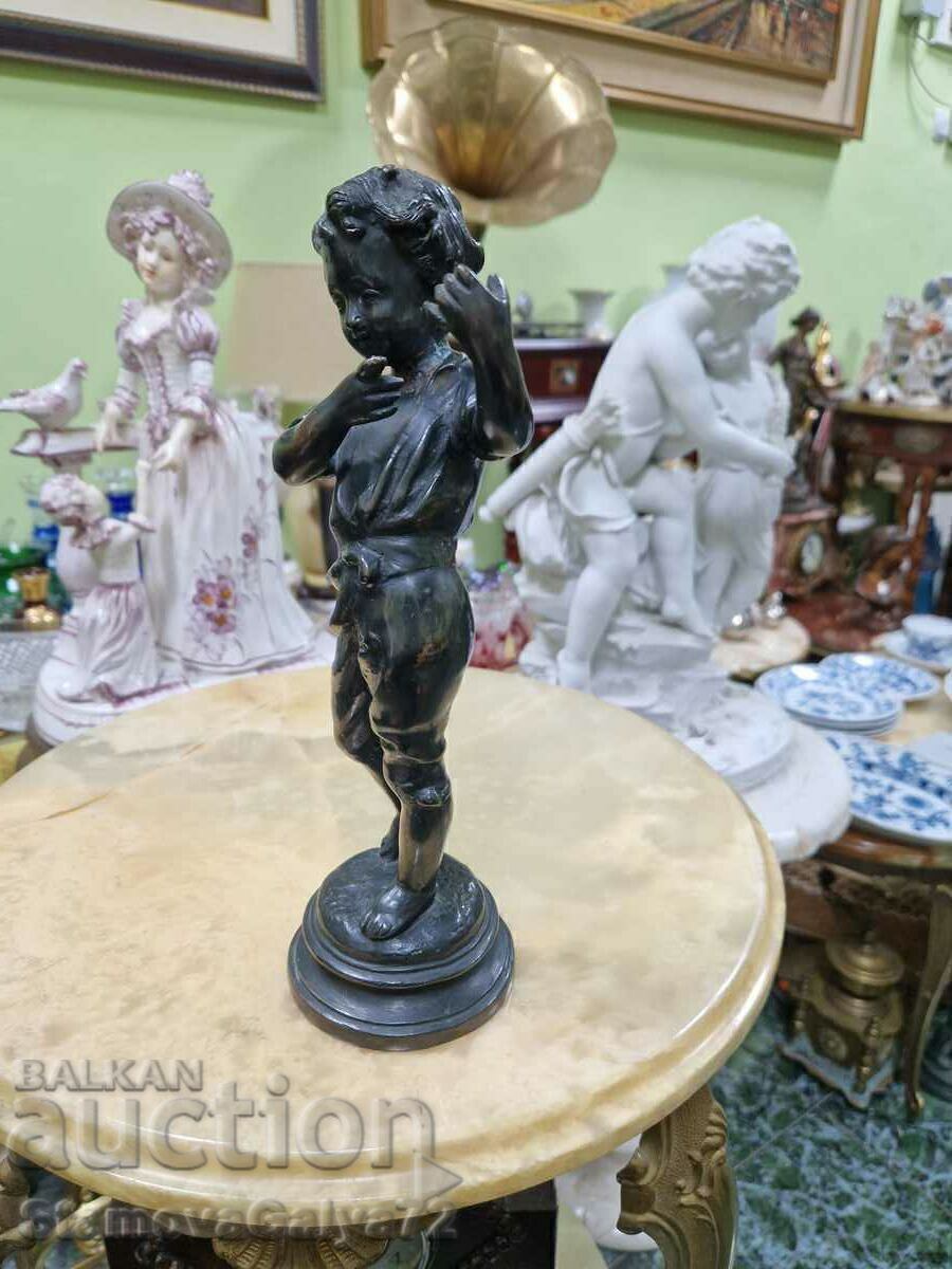 Стара френска антикварна бронзова фигура - 6