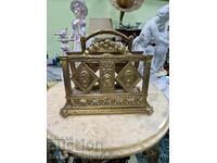 A beautiful antique French bronze napkin holder