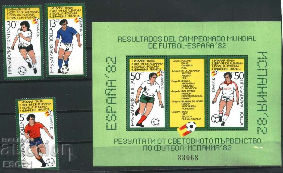 Curățați ștampile și blocați Sport SP Fotbal Spania 1982 Bulgaria