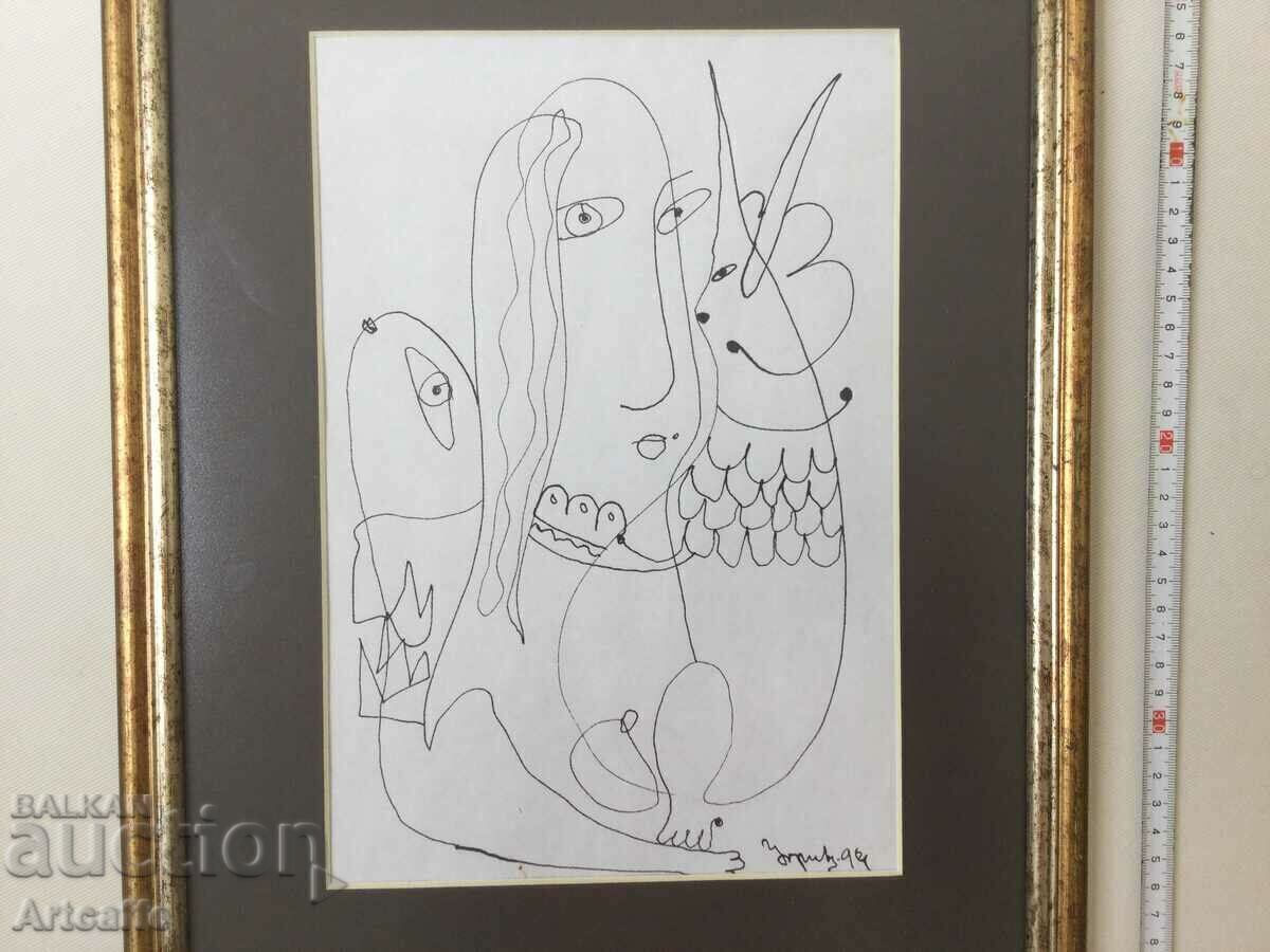 Dimitar Ugrinov - original drawing with price 400.00 BGN | € 204.52 Dimitar Ugrinov - original drawing with price 400.00 BGN | € 204.52