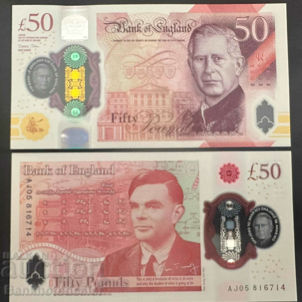 Great Britain England 50 Pounds 2024 King Charles Ref 6711 with price 150.00 BGN | € 76.69