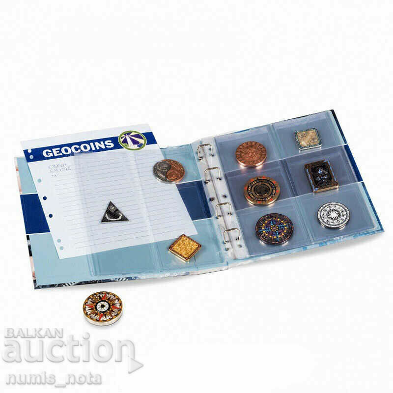 Auction  GEOCOINS coin album with 5 sheets for large coins up to 55 mm