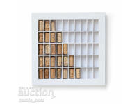 Collector box / frame with 50 compartments for wine corks