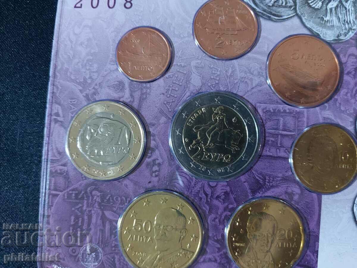 Auction Greece 2008 - Complete bank euro set from 1 cent to 2 euros Auction Greece 2008 - Complete bank euro set from 1 cent to 2 euros