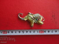 Great elephant locket with stones and enamel