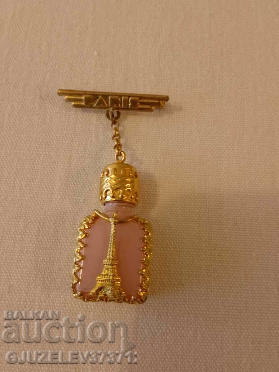 Eiffel Tower perfume bottle collector's brooch