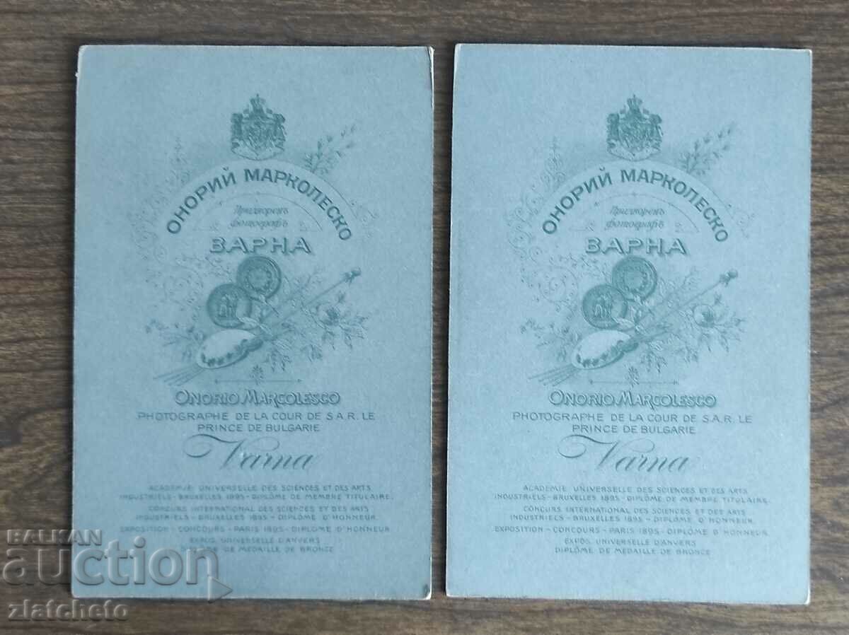 Auction Lot of two cardboards of atelier Honoriy Marcolesko Varna - rare Auction Lot of two cardboards of atelier Honoriy Marcolesko Varna - rare