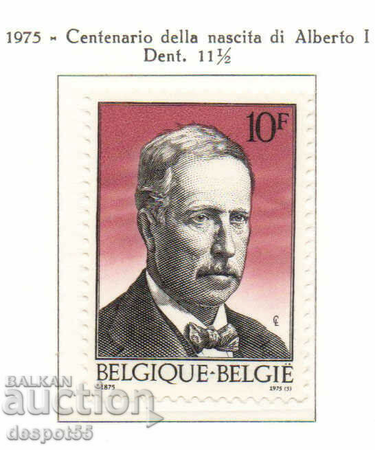 1975. Belgium. 100 years since the birth of King Albert I.