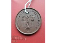 Germany-GDR-porcelain medal-750, city of Angermünde