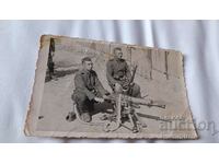 Photo Two soldiers with a machine gun World War I