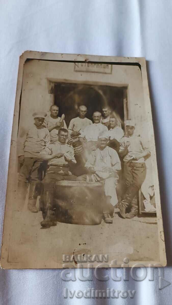 Photo Officers and soldiers in front of the P S V KITCHEN