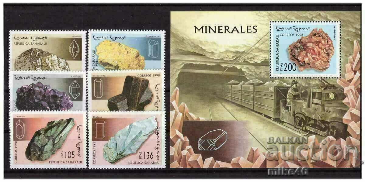 WESTERN SAHARA 1998 Minerals series και bl.