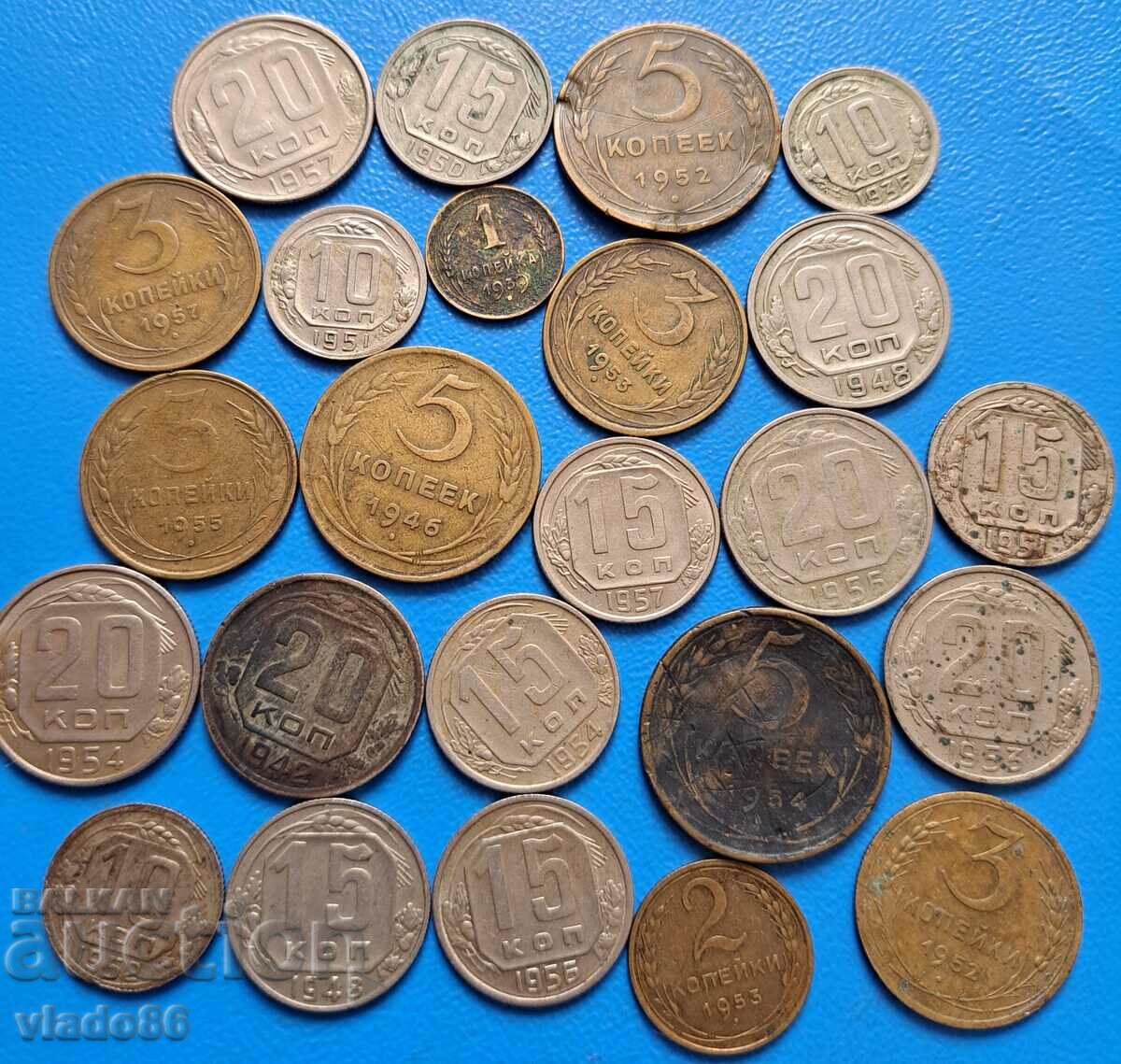 Lot of old Russian non-repeated kopecks