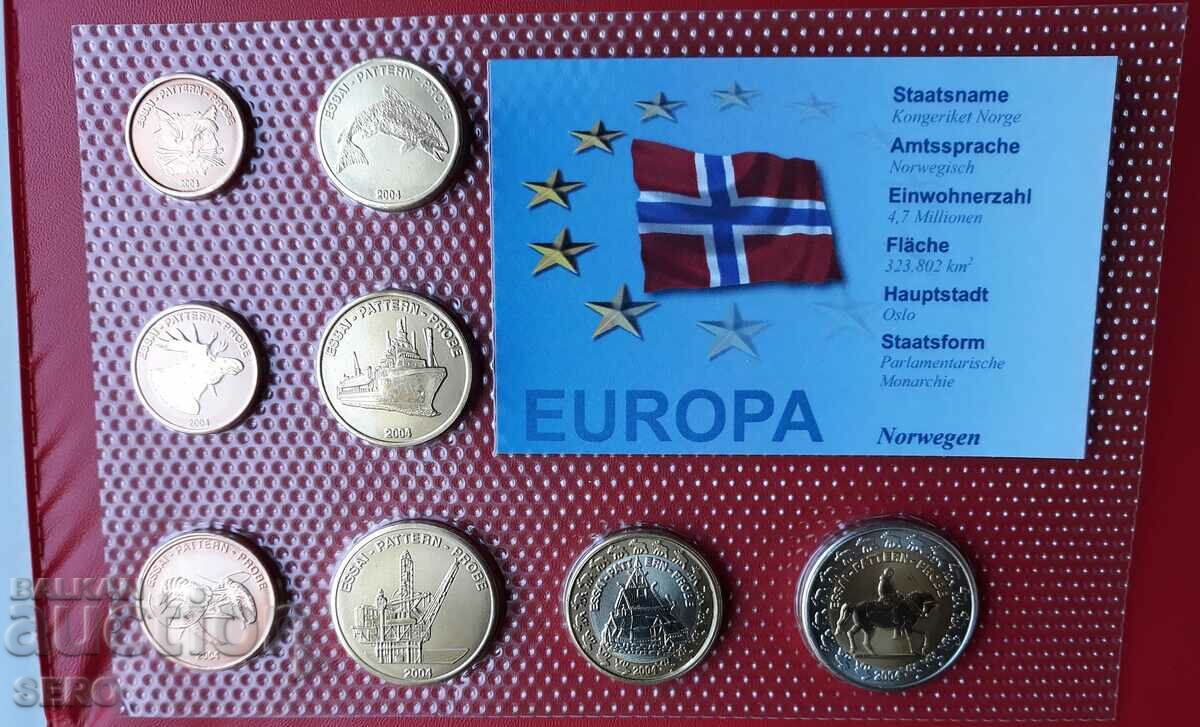 Norway-SET 2004 of 8 trial euro coins