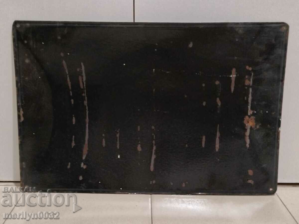 Auction  Enamel social plate 60/40 cm NRB plate