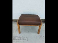 Leg stool made of walnut and genuine leather!