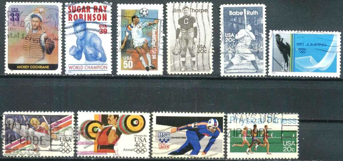 10 Клеймовани марки Спорт МИКС 1983 - 2006  от  САЩ