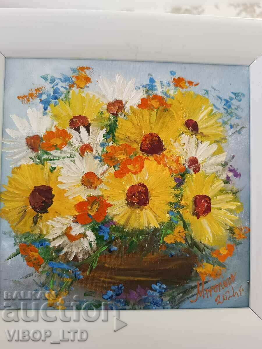 Delivery of Artist, HARMONY OF PAINTS, oil paints, canvas, frame