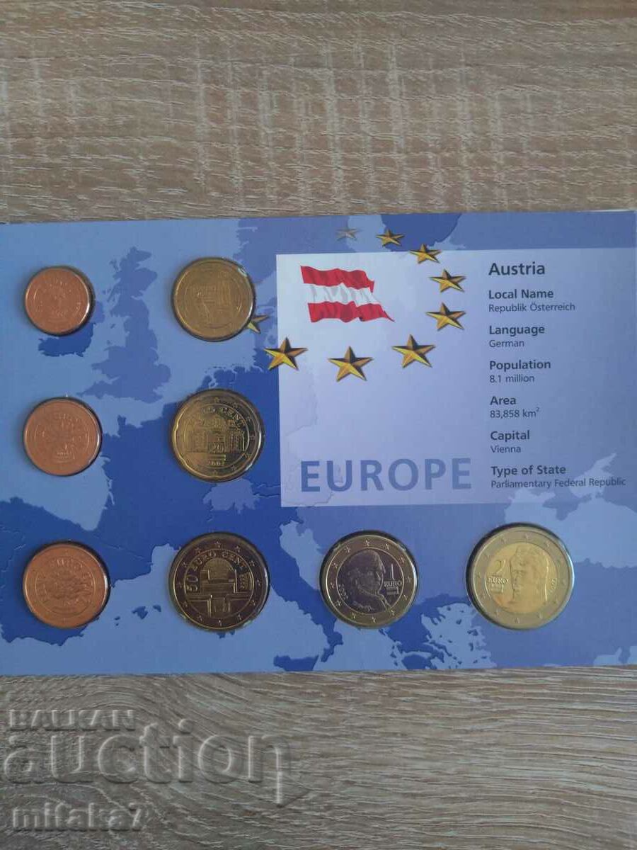 Set of euro coins, Austria