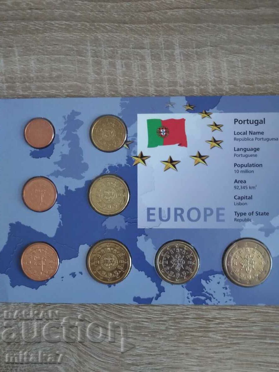 Set of euro coins, Portugal