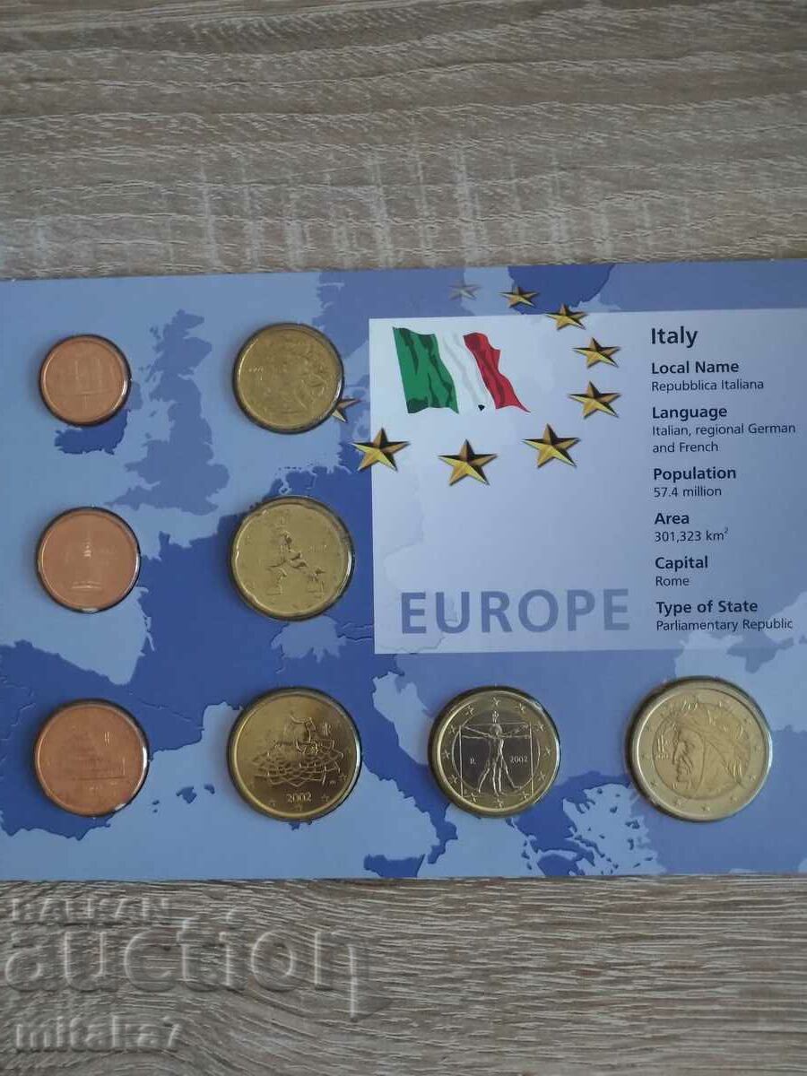 Set of euro coins, Italy