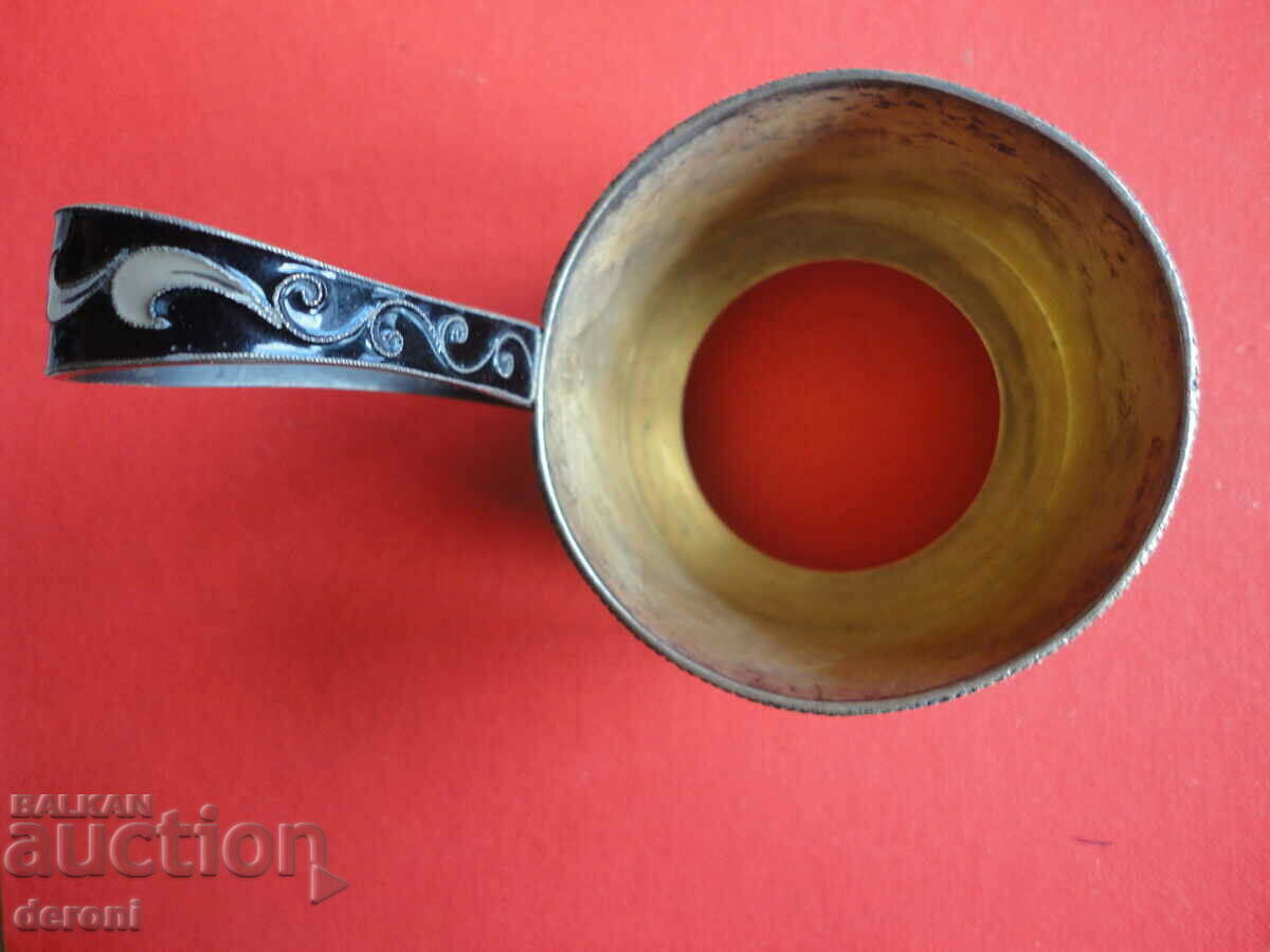 Delivery of Russian silver coaster cup enamel gilding 916 Delivery of Russian silver coaster cup enamel gilding 916
