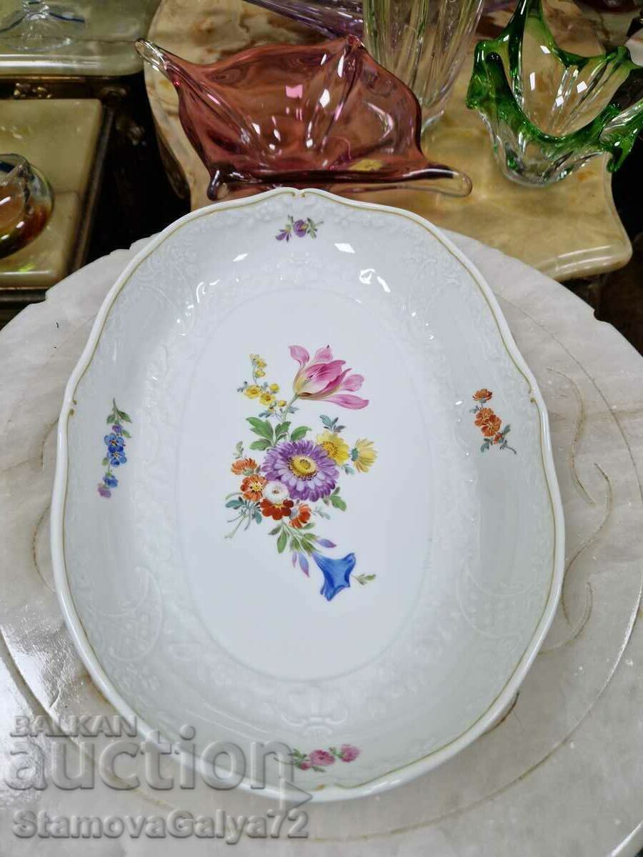 Παράδοση Παλιό σπάνιο πορσελάνινο πιάτο αντίκα Meissen Παράδοση Παλιό σπάνιο πορσελάνινο πιάτο αντίκα Meissen
