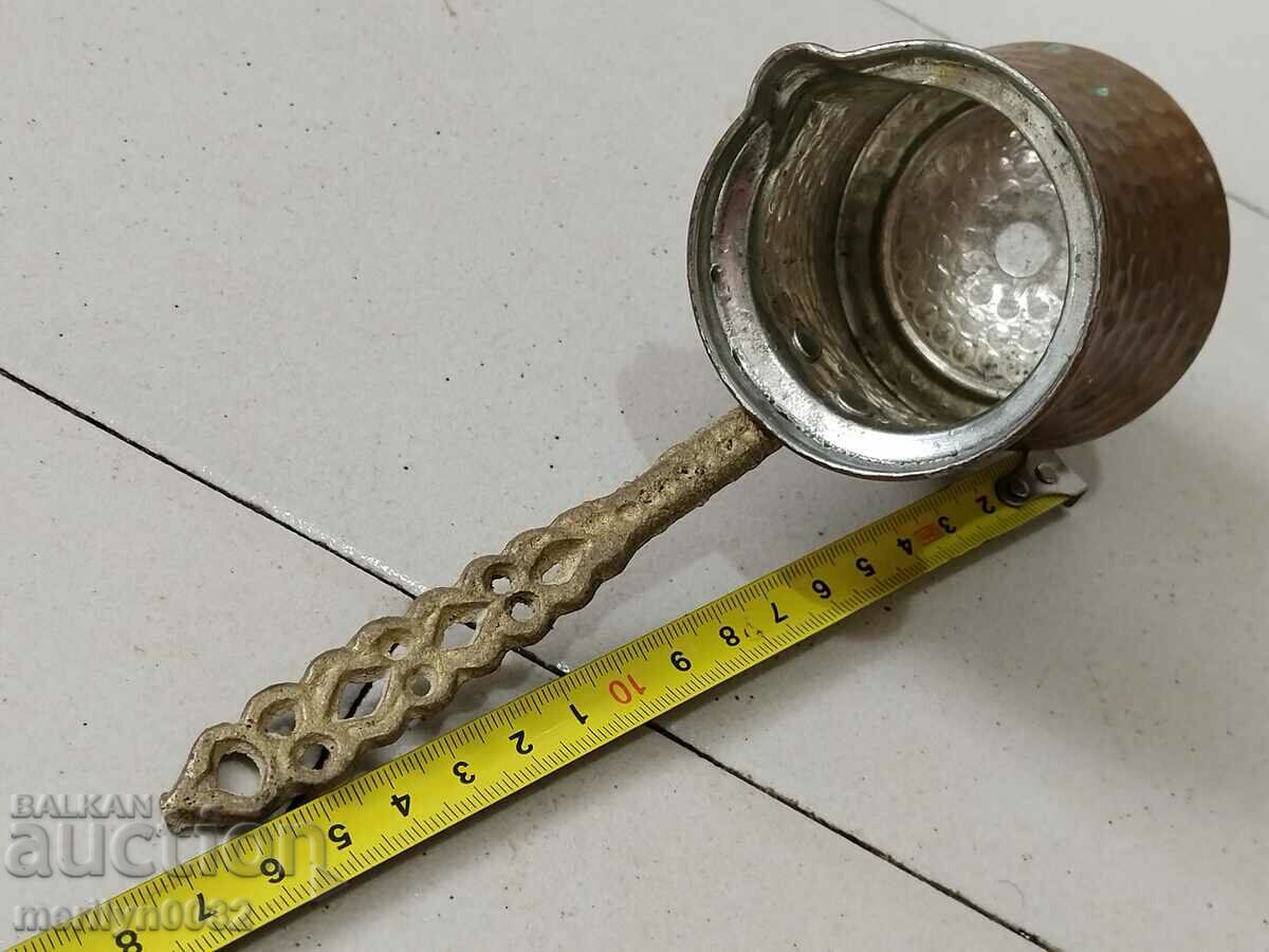 Old tinned copper cezve, coffee pot, copper, copper vessel - 6 Old tinned copper cezve, coffee pot, copper, copper vessel - 6