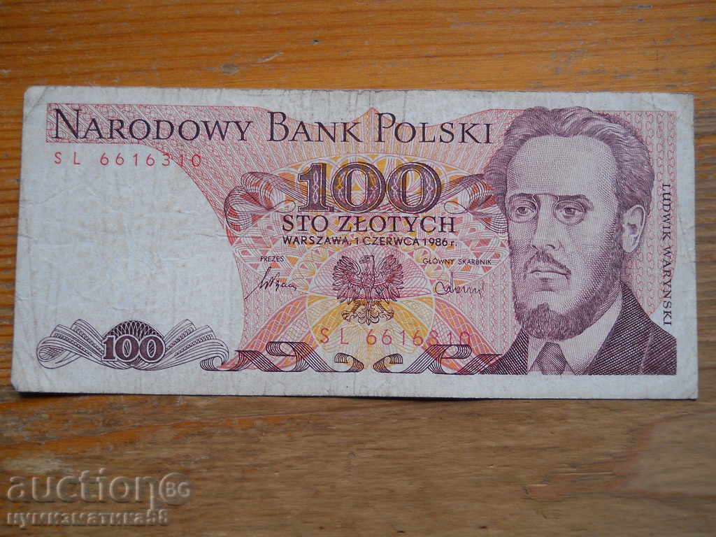 100 zlotys 1986 - Poland ( VF )