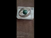 Green stone brooch