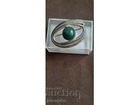 Green stone brooch