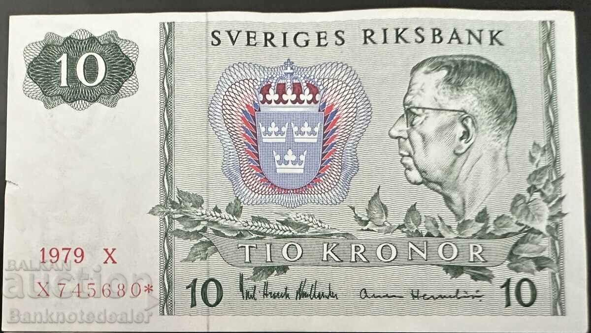 Sweden 10 Kronor 1979 Pick 52r Ref 5680