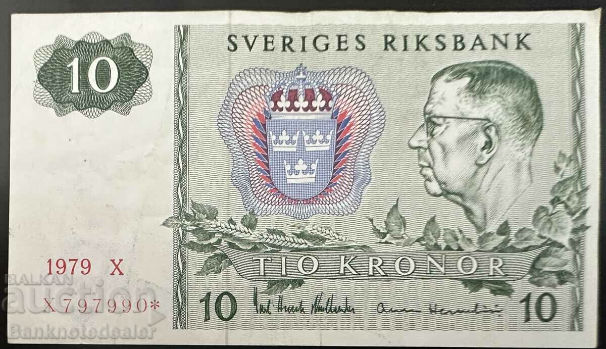 Sweden 10 Kronor 1979 Pick 52r Ref 7990