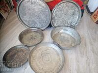 lot of copper, copper dishes, trays