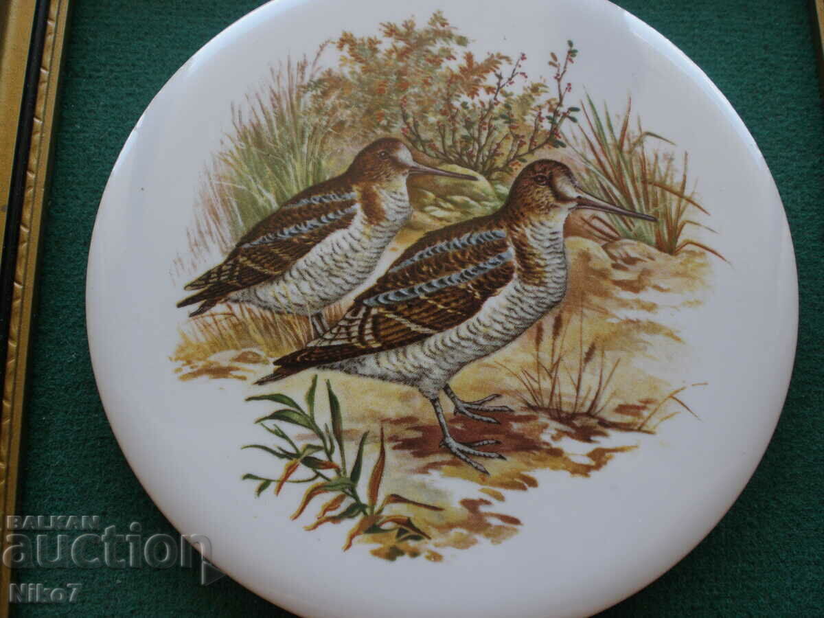 Panou de perete antic, din ceramică, tema vânătorii - „Snipes”. - 5 Panou de perete antic, din ceramică, tema vânătorii - „Snipes”. - 5