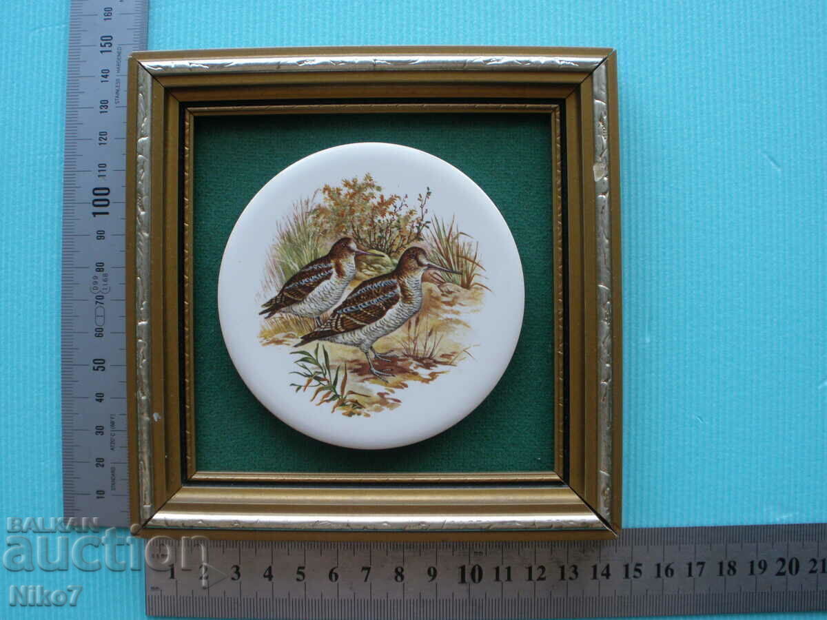 Panou de perete antic, din ceramică, tema vânătorii - „Snipes”. - 7 Panou de perete antic, din ceramică, tema vânătorii - „Snipes”. - 7