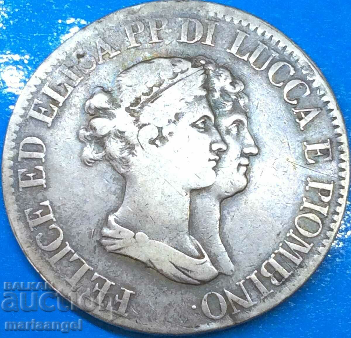 Italy 5 francs 1807 Luca Elisa Bonaparte and Felice