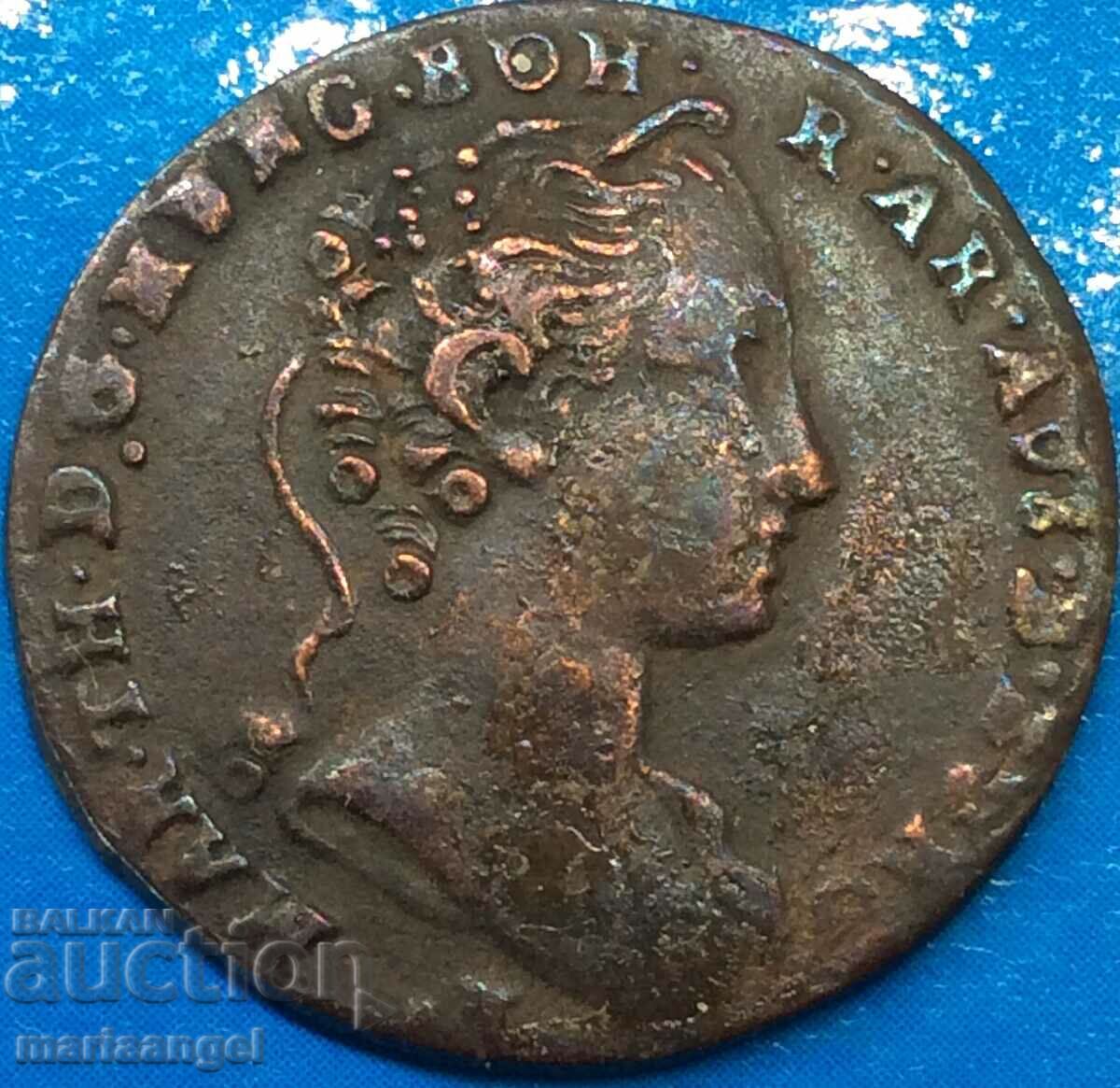 Austrian Netherlands 1 Liard 1745 1/2 Ord Maria Theresa