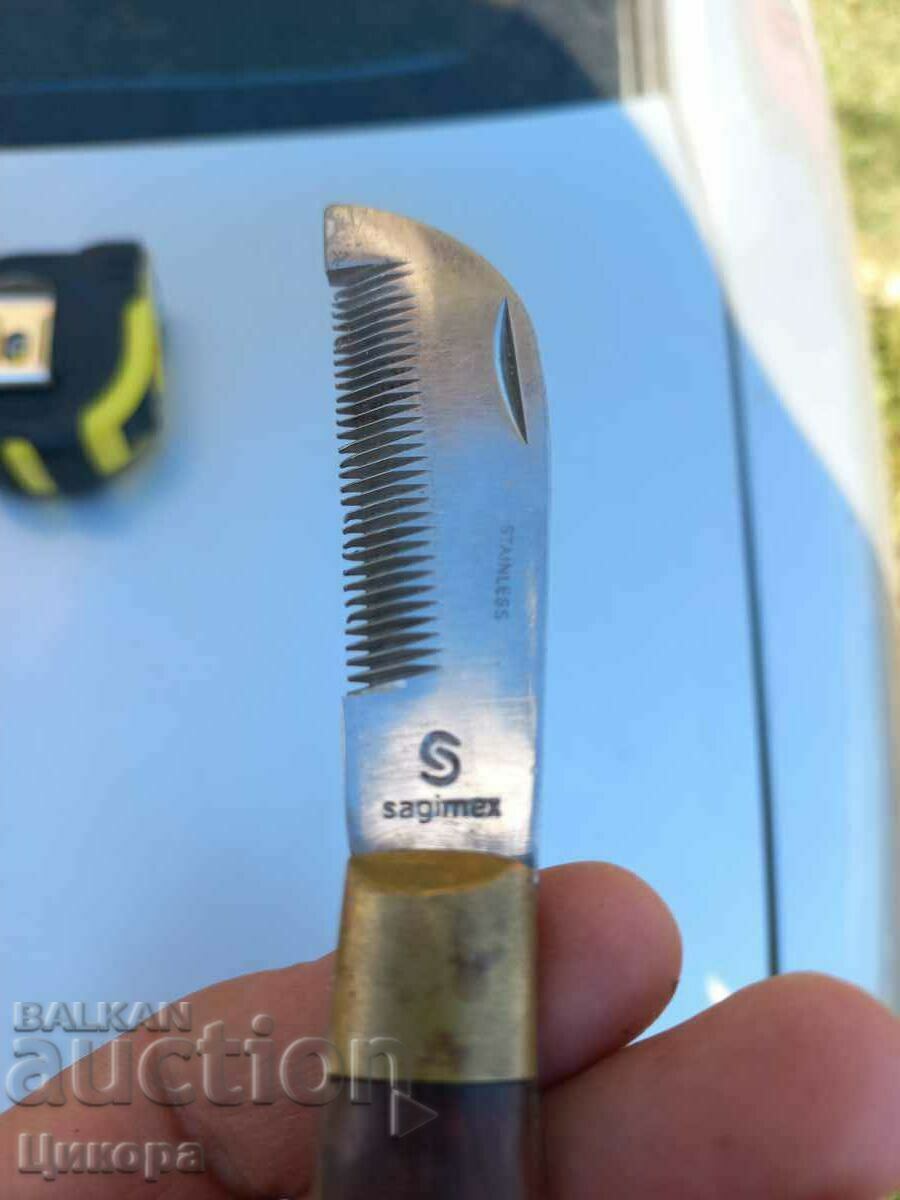 OLD POCKET KNIFE SAGIMEX FOLDING LEG SERRATED - 5 OLD POCKET KNIFE SAGIMEX FOLDING LEG SERRATED - 5