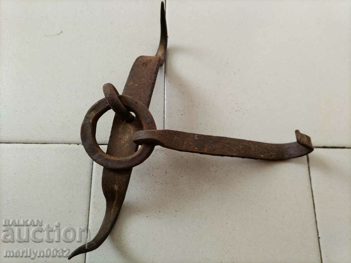 Delivery of Antique Wrought Iron Hook, Double Hook Delivery of Antique Wrought Iron Hook, Double Hook