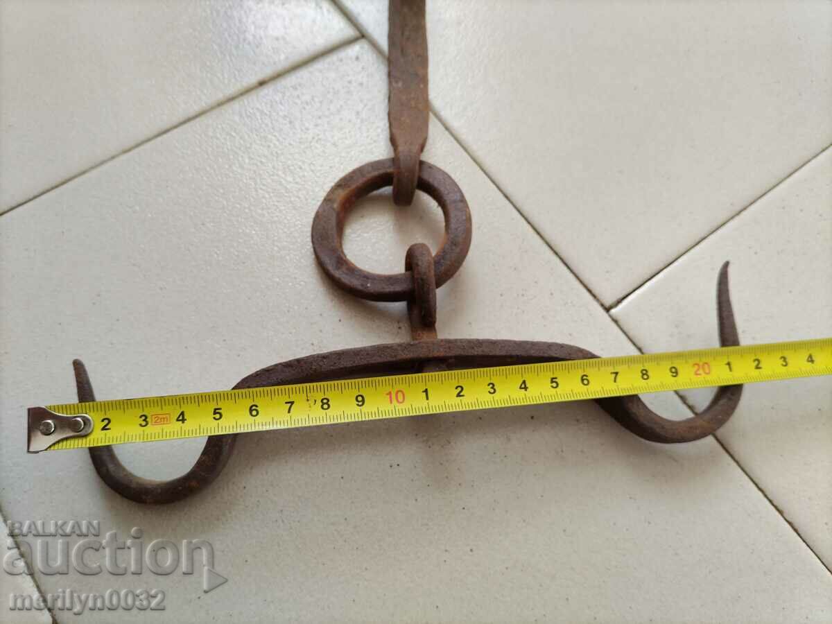 Antique Wrought Iron Hook, Double Hook - 6 Antique Wrought Iron Hook, Double Hook - 6