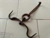 Antique Wrought Iron Hook, Double Hook