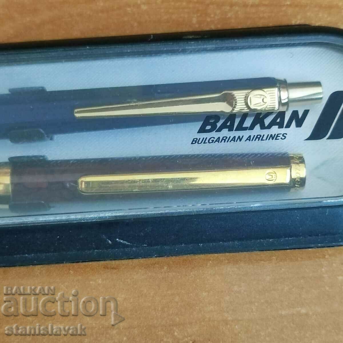 Ballograf luxury gold-plated pen and ballpoint pen set